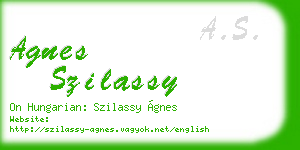agnes szilassy business card